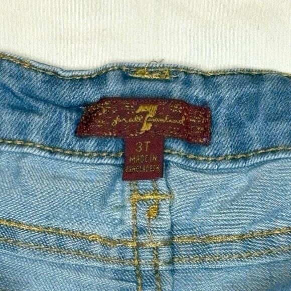 7 For All Mankind Skinny Jeans Girls 3T | Blue Denim Chambray Lightweight - Picture 6 of 8